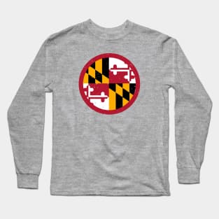 Retro Maryland State Flag // Vintage Maryland Grunge Emblem Long Sleeve T-Shirt